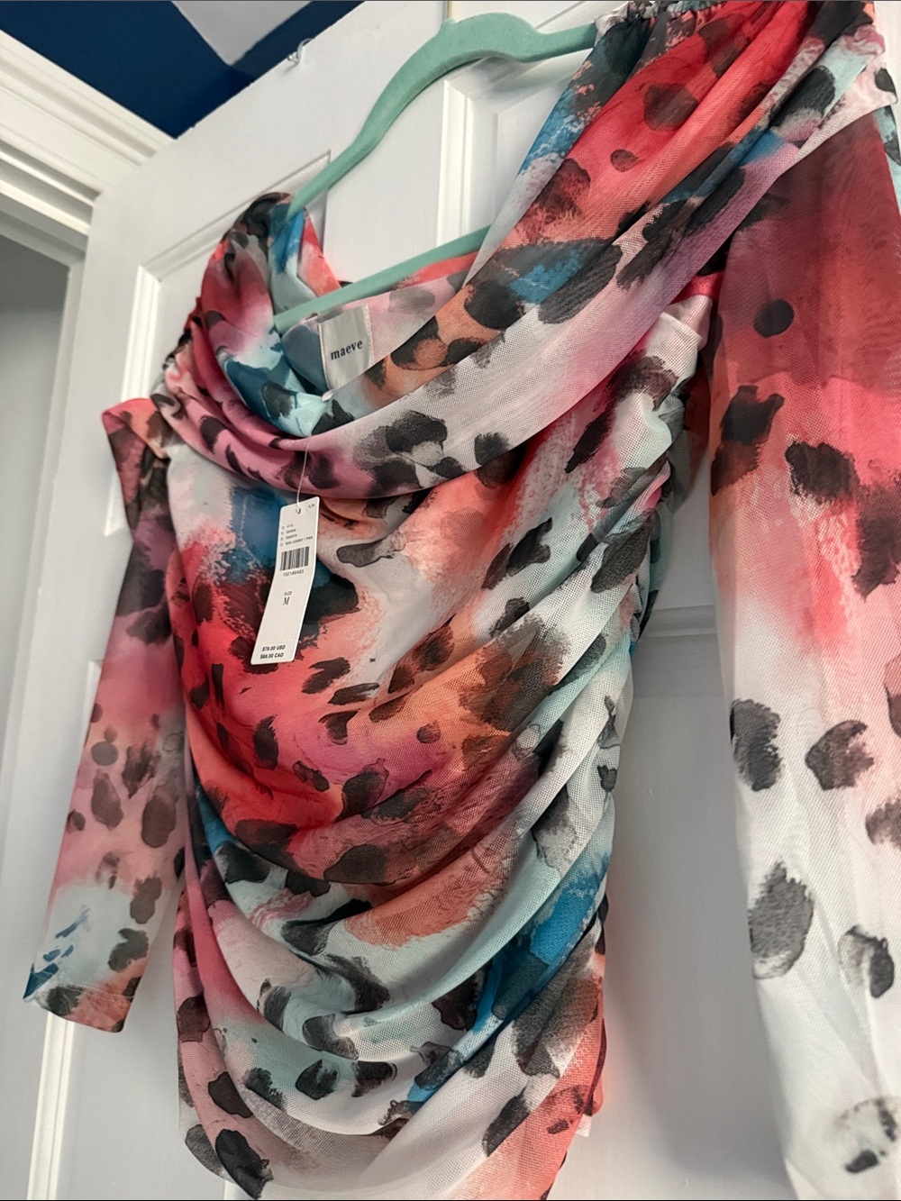 Maeve Multicolor Draped Off-Shoulder Blouse